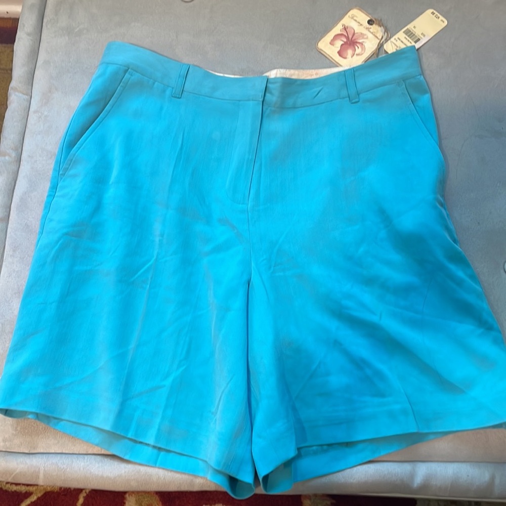 Tommy Bahama Bermuda Shorts Lucky Penny BALI BLUE NWT 100% Silk Size 10